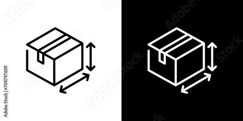 荷物のサイズ表記のシンプルなアイコン

