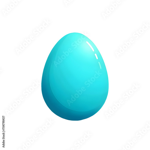 light blue Easter egg isolated on a transparent background 