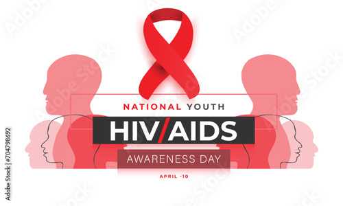 National Youth HIV - AIDS Awareness Day. background, banner, card, poster, template. Vector illustration.
