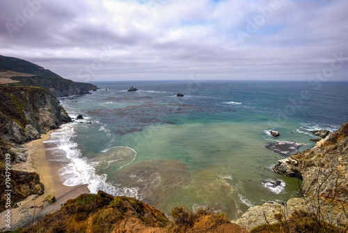 The Pacific Coast seen from Castle Rock Viewpoint near Bixby Creek Bridge - Big Sur, California