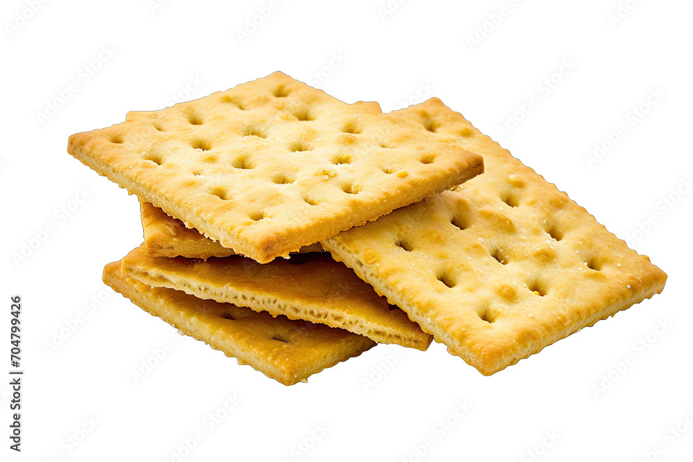 Raw crackers isolated on white background Raw crackers isolated on white background