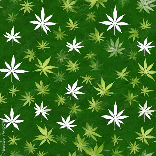 Green white and lime colored marijuana cannabis leaves background