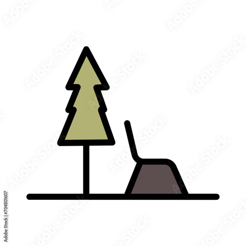 Bench City Park Filled Ouline Icon