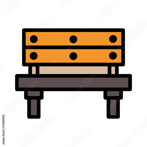 Bench City Park Filled Ouline Icon