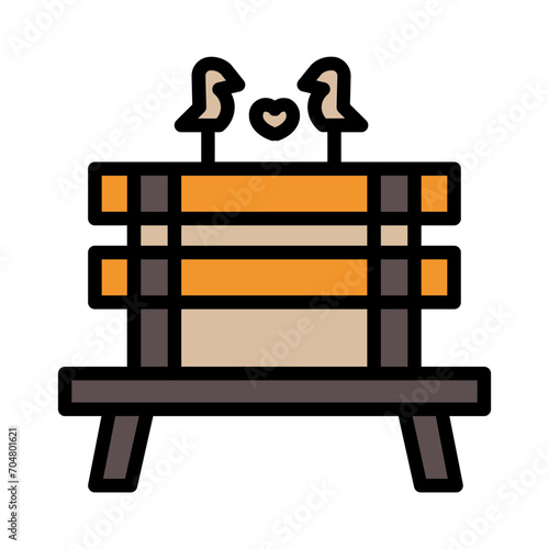 Bench City Park Filled Ouline Icon