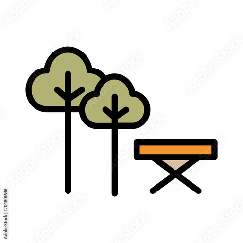 Bench City Park Filled Ouline Icon