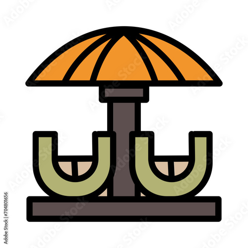 Bench City Park Filled Ouline Icon