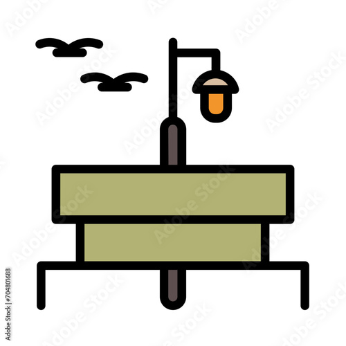 Building City Park Filled Ouline Icon