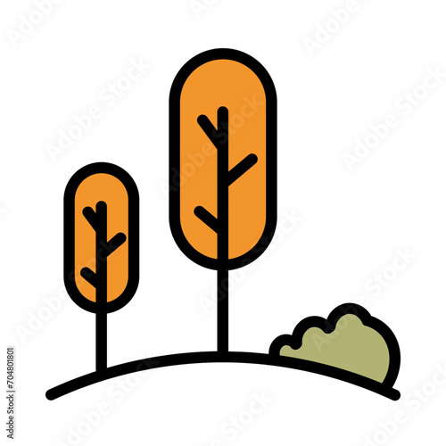 Tree City Park Filled Ouline Icon