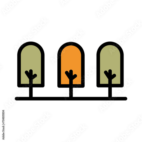 Tree City Park Filled Ouline Icon