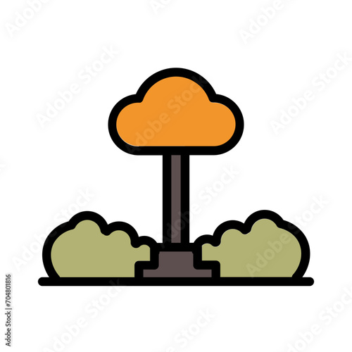 Tree City Park Filled Ouline Icon