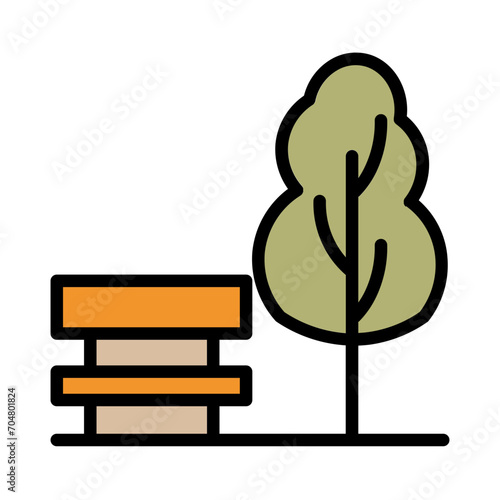 Bench City Park Filled Ouline Icon