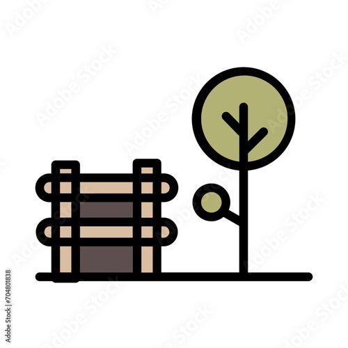 Bench City Park Filled Ouline Icon