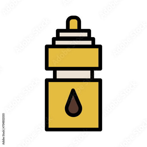 Mineral Water Bottle Filled Outline Icon