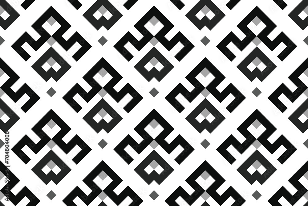 Retro black and white geometric seamless pattern background