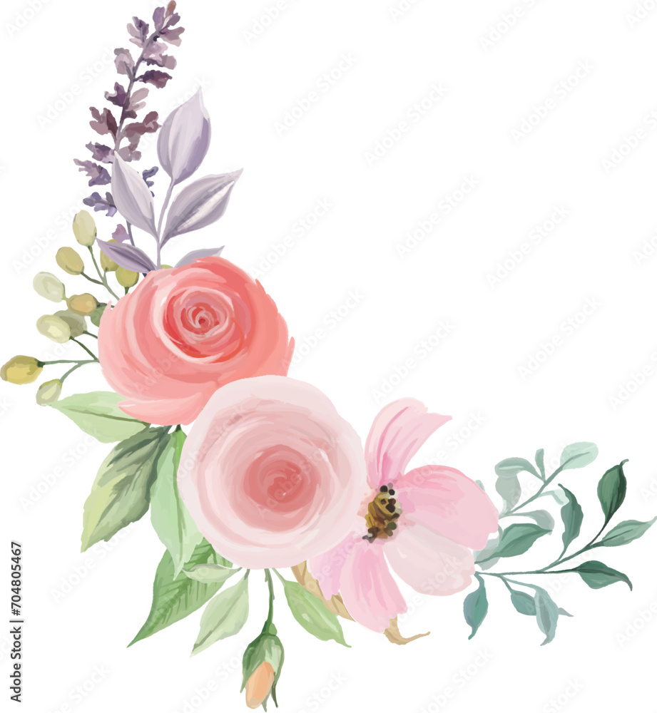 watercolor flower bouquet illustration, watercolor flower bouquet for wedding decoration, greeting, wallpaper, fashion, background.