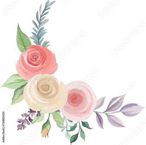 watercolor flower bouquet illustration, watercolor flower bouquet for wedding decoration, greeting, wallpaper, fashion, background.