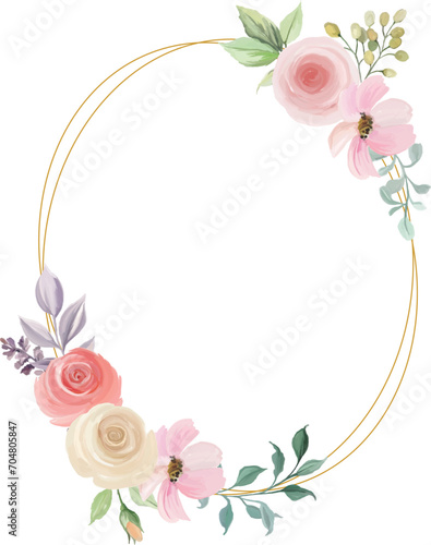 watercolor flower frame for decoration of wedding invitations  greetings  designs  birthdays