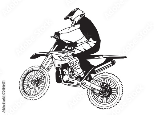 Fototapeta Naklejka Na Ścianę i Meble -  Silhouette of a person riding a adventure  motorcycle