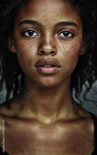 sexy a woman with freckles on her face