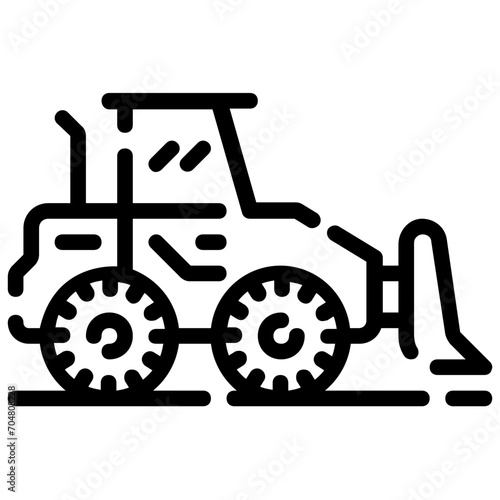 bulldozer outline vector icon