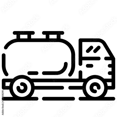 fuel truck outline vector icon