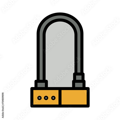 Bike Cable Lock Filled Outline Icon