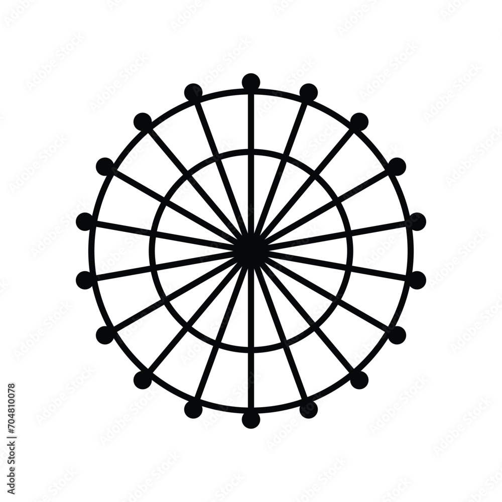 Simple drawing ferris wheel in black and white Simple drawing ferris wheel in black and white