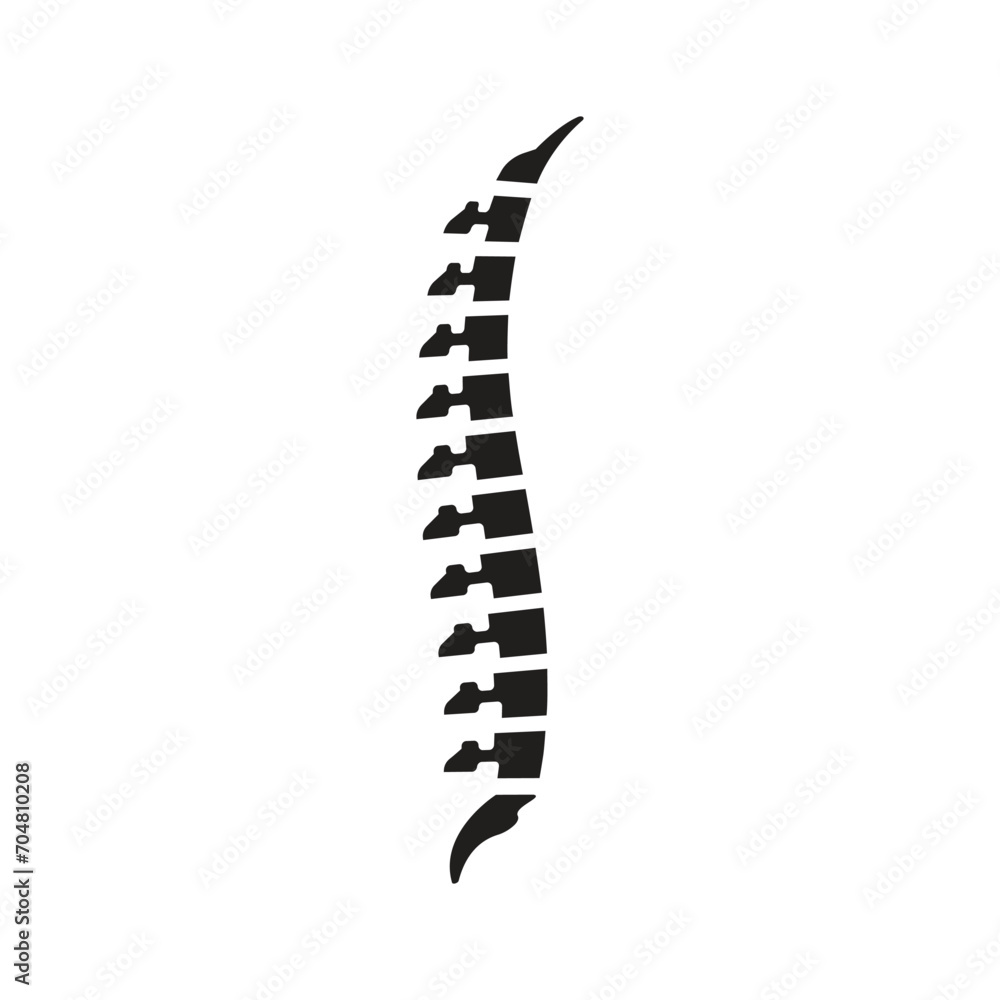Simple icon of spine in black and white Simple icon of spine in black and white
