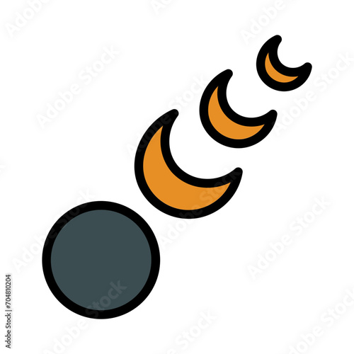 Astro Moon Stars Filled Outline Icon