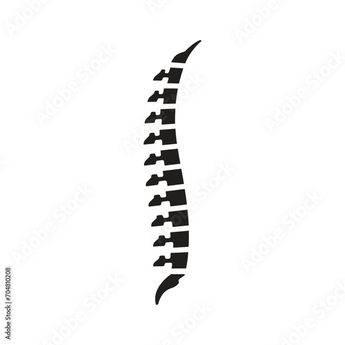 Simple icon of spine in black and white
