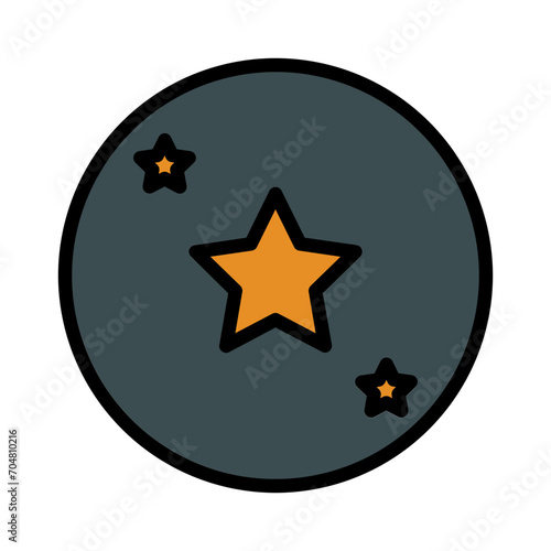 Astro Moon Stars Filled Outline Icon