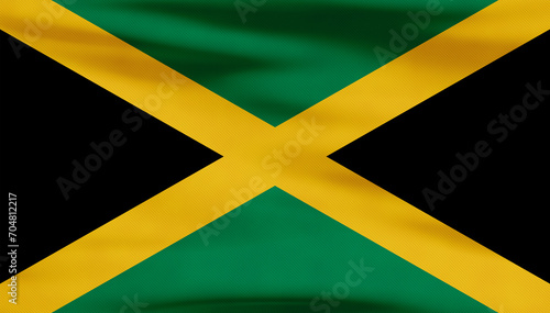 Jamaica Flag - Green, Yellow, Black Triangles