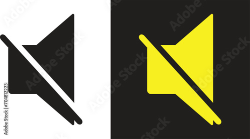 Mobile phone sound mute icon vector