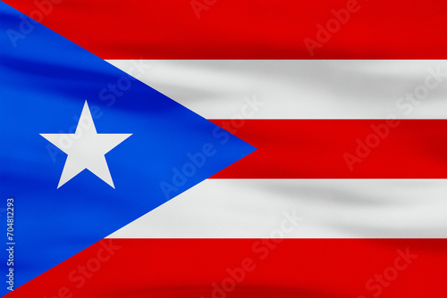Puerto Rico Flag - Red and White Stripes, Blue Triangle with White Star photo
