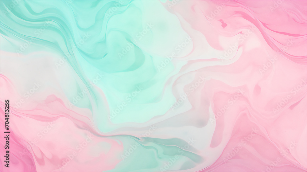 Mint Breeze: Soft Marble Swirls in Pastel
