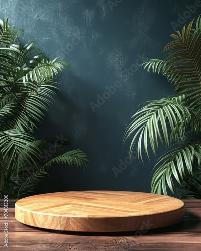 a wooden table with pots of plants on it