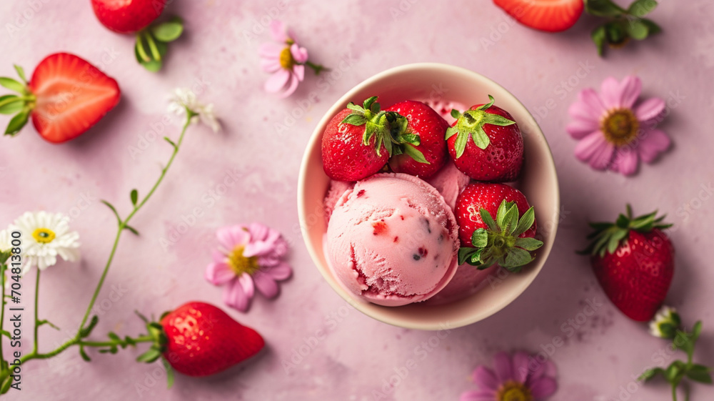 Strawberry ice cream Strawberry ice cream