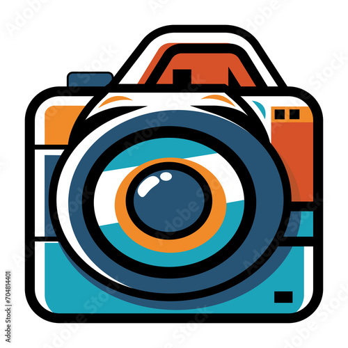 Modern icon of Dslr or mirrorless camera. 