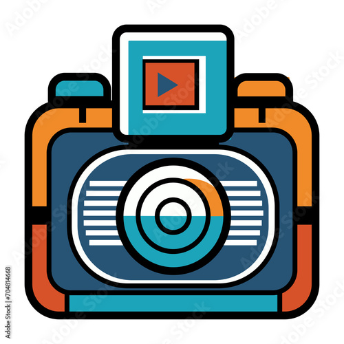 modern icon of live streaming camera.