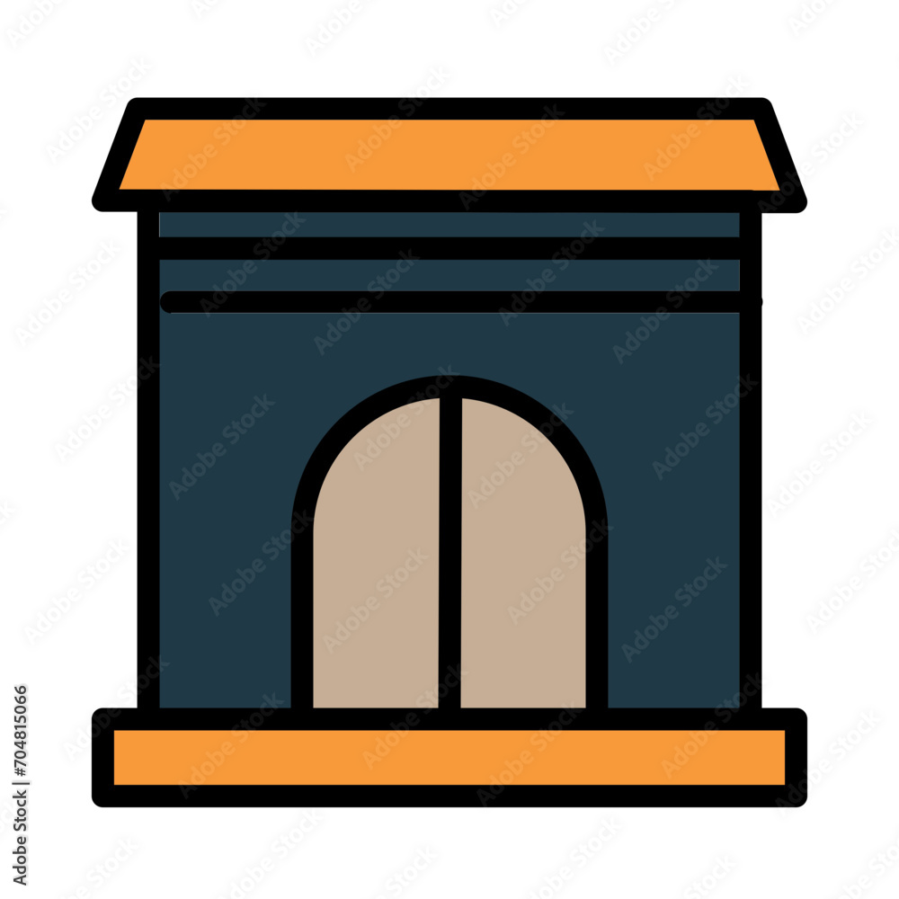 Fototapeta premium Gate Room Temple Filled Outline Icon