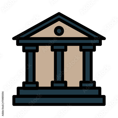 Building Real Temple Filled Outline Icon