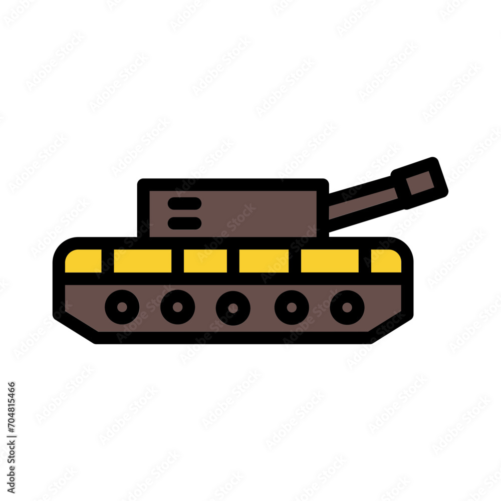Tank War Gun Filled Outline Icon