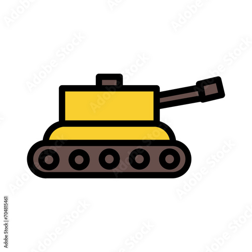 Tank War Gun Filled Outline Icon