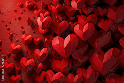 Beautiful love valentines day banner background multipurpose 3d heart effect photo