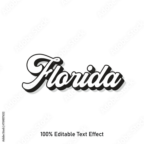 Florida text effect vector. Editable college t-shirt design printable text effect vector photo