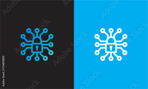 digital padlock logo vektor