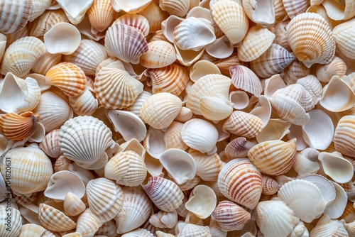 a pile of seashells, close-up