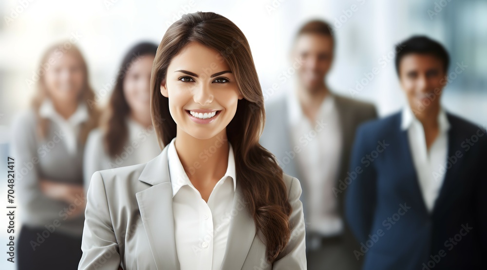 A Confident Businesswoman Standing In Front Of Her Professional Business Team A Confident Businesswoman Standing In Front Of Her Professional Business Team