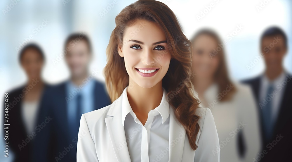 A Confident Businesswoman Standing In Front Of Her Professional Business Team A Confident Businesswoman Standing In Front Of Her Professional Business Team